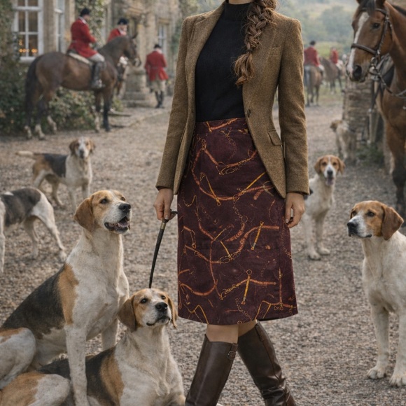 Talbots Dresses & Skirts - Talbots Burgundy and Gold A-Line Skirt